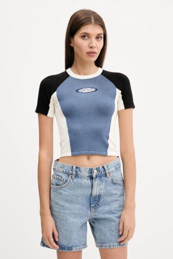 Tričko Guess Originals dámske, modrá farba, W5YR44 Z2YJ2
