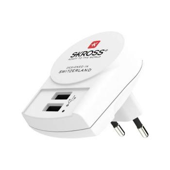 SKROSS DC10 EURO USB NABIJACI ADAPTER, 2400MA, 2X USB VYSTUP