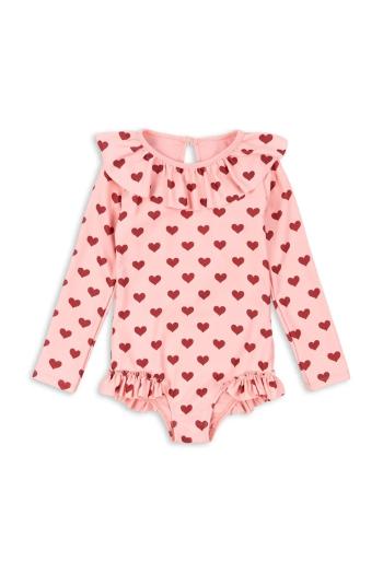 Jednodielne detské plavky Konges Sløjd MANUCA LS SWIMSUIT GRS ružová farba, KS103263