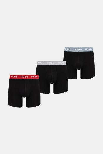 Boxerky HUGO 3-pak pánske, čierna farba, 50532613