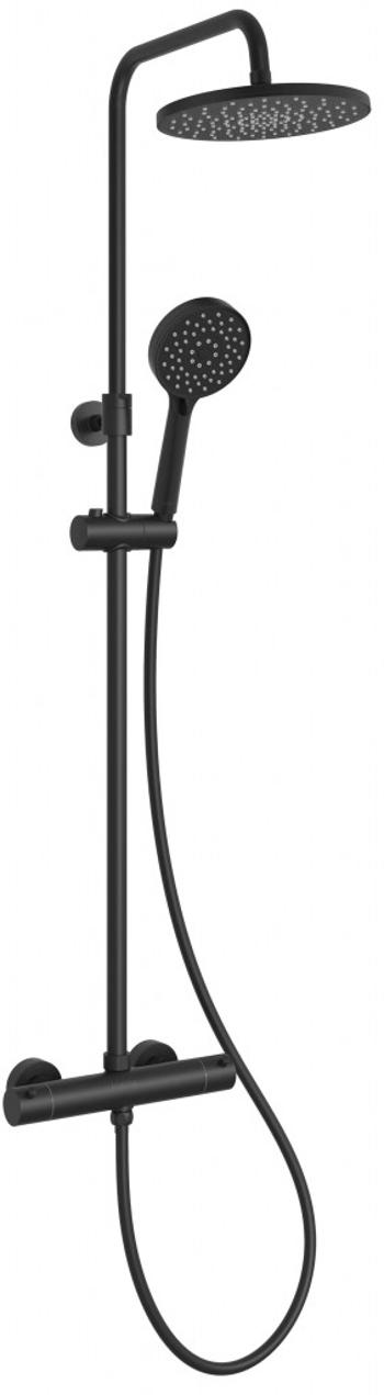 Kielle Kielle - Oudee Sprchový set s termostatom, 23 cm, 3 prúdy, matná čierna 20602024