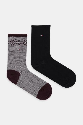 Ponožky Tommy Hilfiger 2-pak bordová farba, 701236502