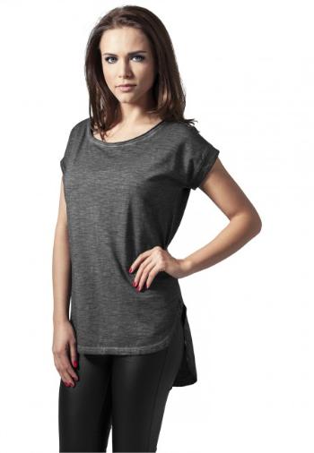 Urban Classics Ladies Long Back Shaped Spray Dye Tee darkgrey - XS