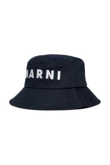 Detský bavlnený klobúk Marni MF35B HAT tmavomodrá farba, bavlnený, M01458