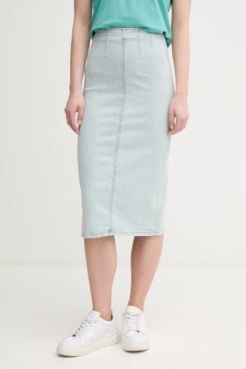 Rifľová sukňa United Colors of Benetton midi, áčkový strih, 4ORHD004O