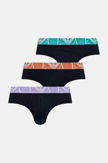 Slipy Emporio Armani Underwear 3-pak tmavomodrá farba, EM000258 AF10778