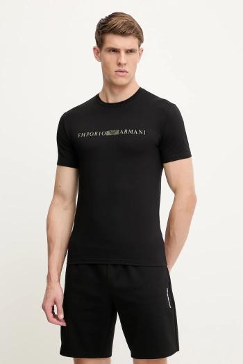 Tričko Emporio Armani Underwear pánske, čierna farba, s potlačou, EM000379 AF10774