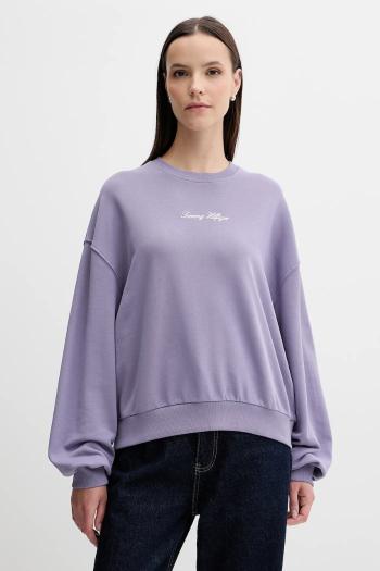 Bavlnená mikina Tommy Hilfiger fialová farba, jednofarebná, WW0WW48269