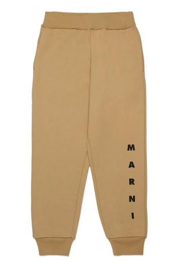 Detské tepláky Marni MP72U TROUSERS béžová farba, s potlačou, M01218