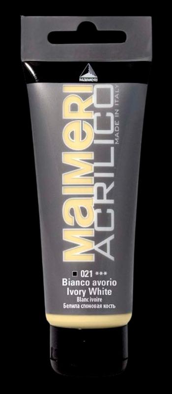 MAIMERI ACRILICO - Akrylové farby 021 - ivory white, 0,075 L