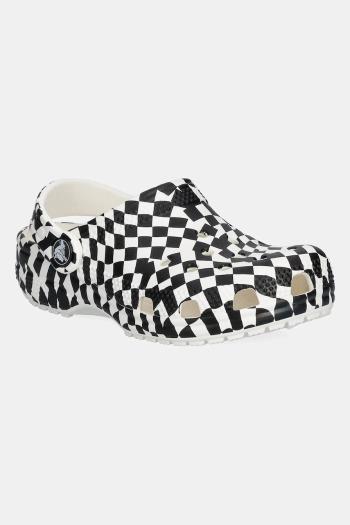 Šľapky Crocs CLASSIC WARPED CHECKER CLOG KIDS čierna farba, 210990