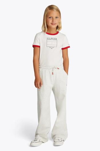 Detské tepláky Tommy Hilfiger biela farba, jednofarebné, KG0KG08422
