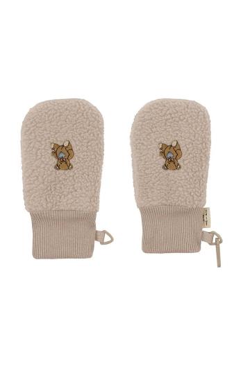 Detské rukavice Konges Sløjd SAFA BABY MITTENS GRS béžová farba, KS101291