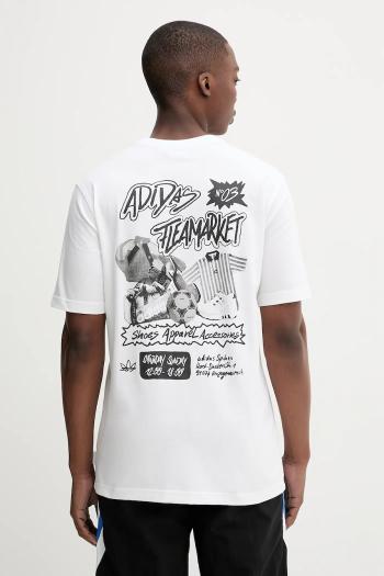 Bavlnené tričko adidas Originals Graphic LO TS pánske, biela farba, s potlačou, JW3018