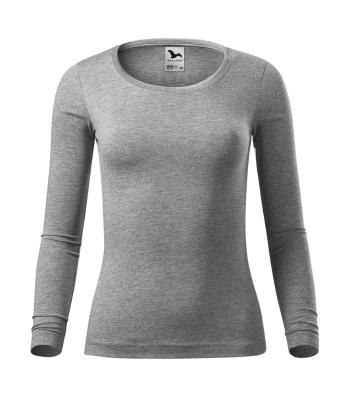 MALFINI Dámske tričko s dlhým rukávom Fit-T Long Sleeve - Tmavošedý melír | S