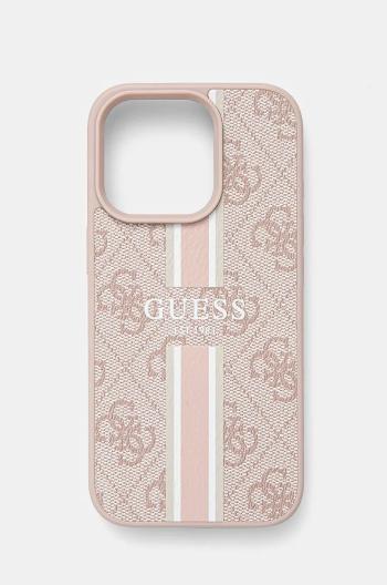 Puzdro na mobil Guess iPhone 16 Pro 6.3 ružová farba, GUHMP16LP4RPSP