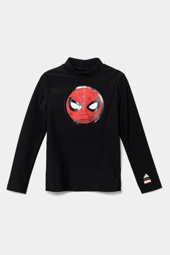 Detské tričko s dlhým rukávom na kúpanie adidas Performance x Marvel čierna farba, JF8437