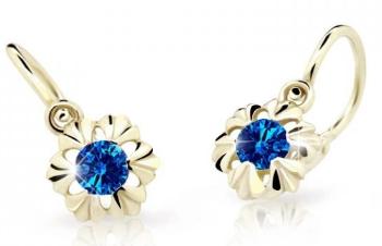 Cutie Jewellery Zlaté detské náušnice C2213-10-X-1 modrá