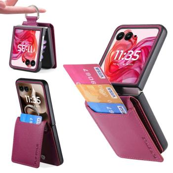 CARD Kryt s priehradkami pre karty Motorola Razr 60 Ultra bordový