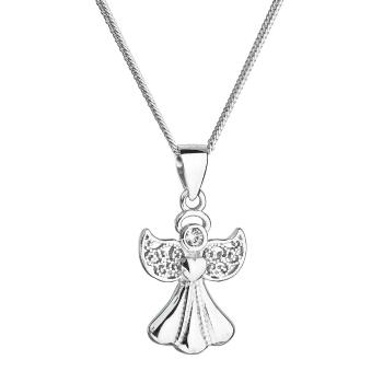 Evolution Group Strieborný náhrdelník Anjelik s kryštálom Swarovski 32077.1