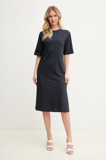 Bavlnené šaty Armani Exchange tmavomodrá farba, mini, rovný strih, XW000353 AF10359
