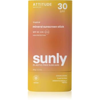 Attitude Sunly Sunscreen Stick minerálny krém na opaľovanie v tyčinke SPF 30 Tropical 60 g