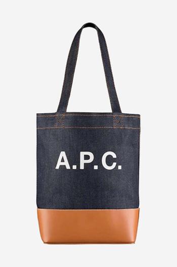 Kabelka A.P.C. CODDP.M61568-CARAMEL, tmavomodrá farba