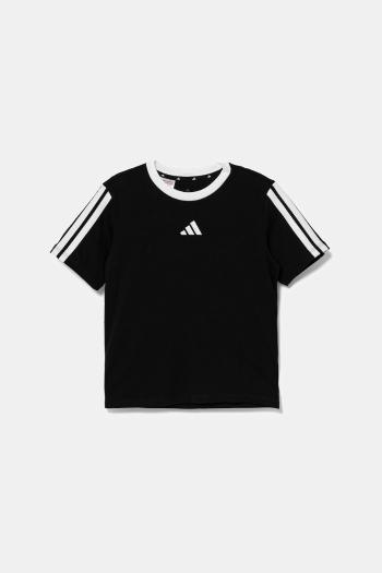 Detské bavlnené tričko adidas čierna farba, JW8627