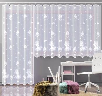 Hotová záclona alebo balkónový komplet, Jednorožec, biela 300 x 150 cm