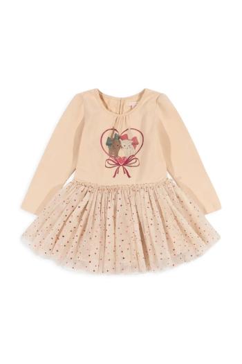 Dievčenské šaty Konges Sløjd FAIRY BALLERINA DRESS béžová farba, mini, áčkový strih, KS102721