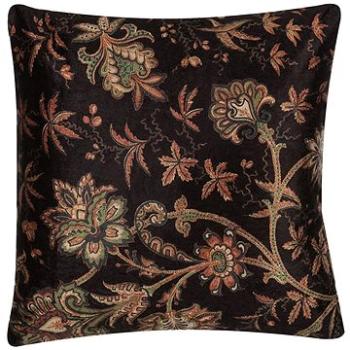BELIANI, Dekoratívny kvetinový vankúš 45 × 45 cm hnedý KARUR, 185487 (beliani_185487)