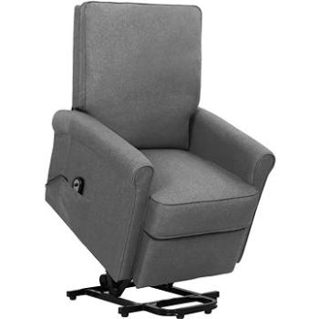 Zdvíhacie polohovacie kreslo svetlo sivé textil, 329719