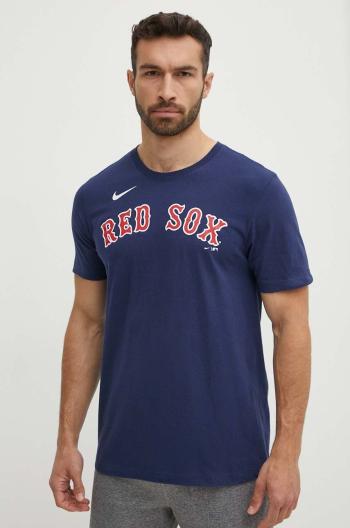 Bavlnené tričko Nike Boston Red Sox pánske, tmavomodrá farba, s potlačou