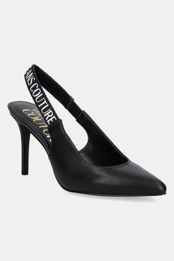 Kožené lodičky Versace Jeans Couture čierna farba, 78VA3S52 ZPS62 899