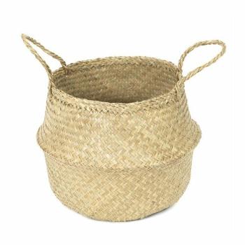 Compactor Pletený úložný košík z morskej trávy Belly, 35 x 32 cm, prírodná, M