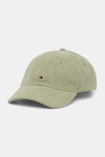 Menčestrová baseballová čiapka Tommy Hilfiger zelená farba, AM0AM13583