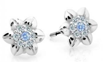 Cutie Jewellery Krásne detské náušnice z bieleho zlata C2202-30-X-2 svetlo modrá