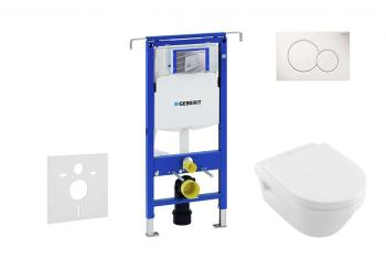 GEBERIT - Duofix Set predstenovej inštalácie, klozetu a dosky Villeroy & Boch, tlačidla Sigma01, DirectFlush, SoftClose, CeramicPlus, alpská biela 111.355.00.5 NB1
