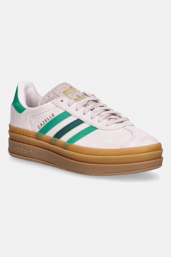 Detské semišové tenisky adidas Originals GAZELLE BOLD ružová farba, JR5952