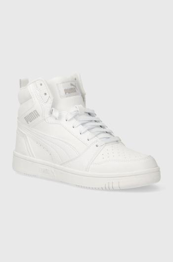 Detské tenisky Puma Rebound V6 Mid Jr biela farba
