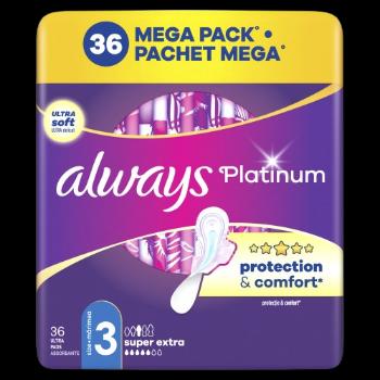 ALWAYS Platinum Super Extra (veľkosť 3) Vložky s krídelkami 36 ks