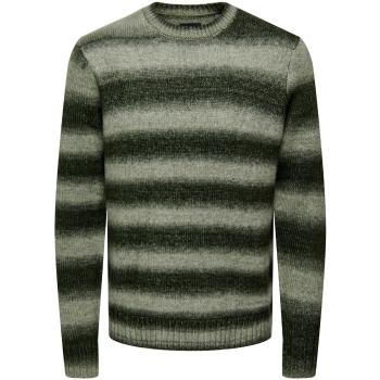 Only & Sons   ONSMARCEL REG 3 GRADIENT CREW KNIT 22027155  Svetre Zelená