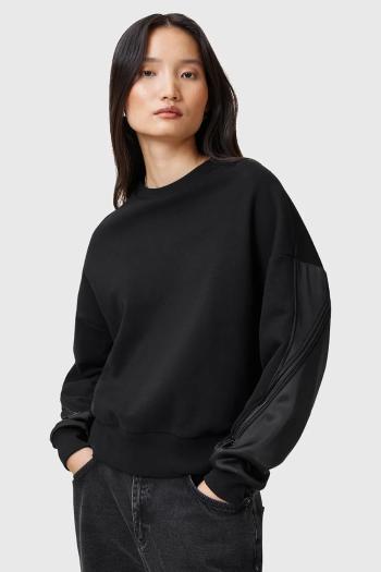Bavlnená mikina AllSaints PEGGY dámske, čierna farba, jednofarebná, W061JC