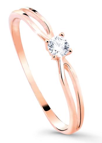 Cutie Jewellery Nežný trblietavý prsteň z ružového zlata Z8027-10-X-4 57 mm
