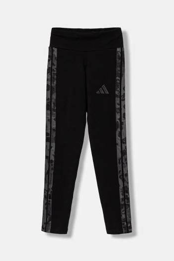 Detské legíny adidas čierna farba, s nášivkou, KC5451