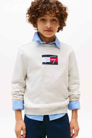 Detská bavlnená mikina Tommy Hilfiger biela farba, s potlačou, KB0KB09741
