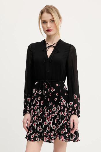 Šaty Desigual BASILEA čierna farba, mini, áčkový strih, 25SWVW31