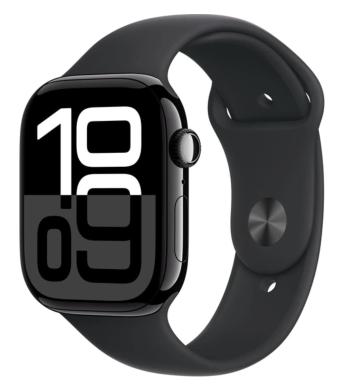 APPLE Watch Series 10 GPS 42mm Jet Black Aluminium Case with Black Sport Band - M/L