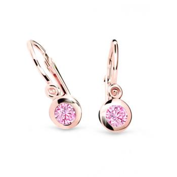 Cutie Jewellery Prekrásne detské náušnice z ružového zlata C1537-10-X-4 ružová