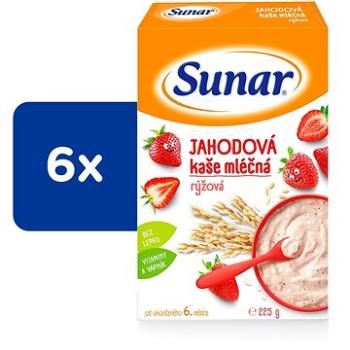 Sunar jahodová kaša mliečna ryžová 6× 225 g (8592084409579)